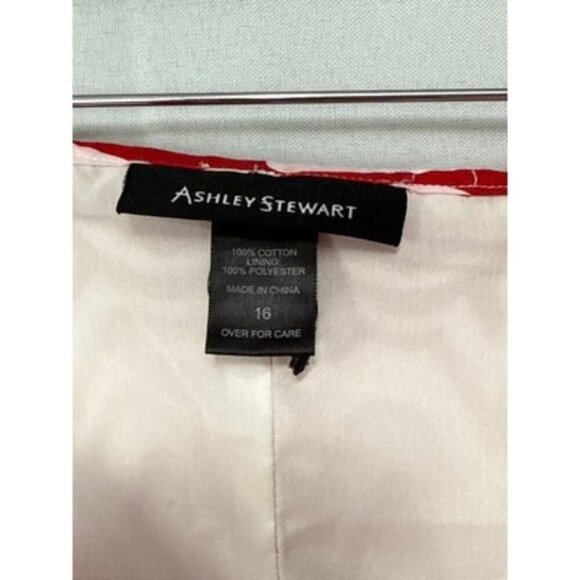 Ashley Stewart Red & White Sleeveless Dress Size 16 - 100% Cotton With Polyester - Picture 3 of 3